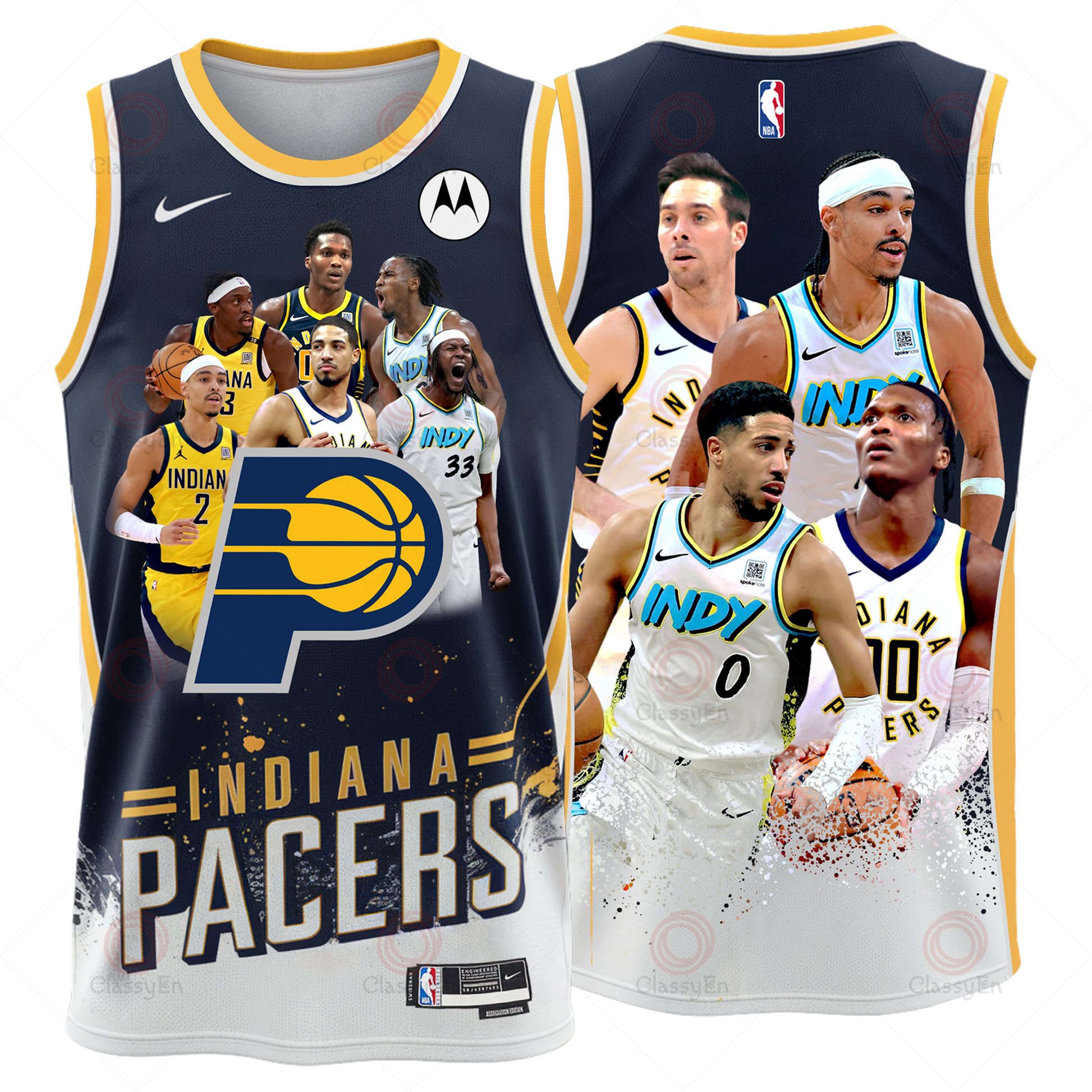 Indiana Pacers Basketball Team Finals 2025 3D Basketball Jersey