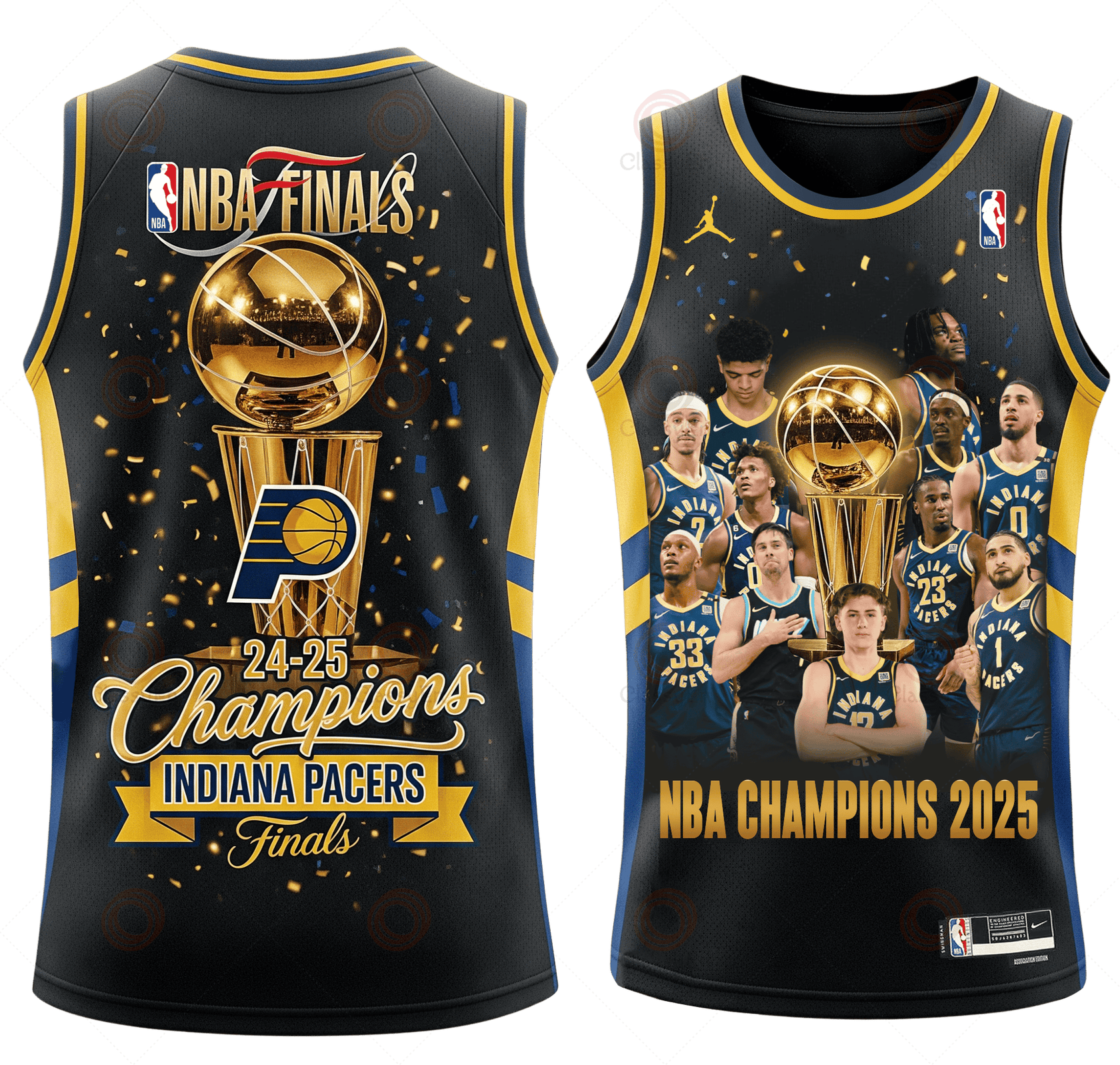 Indiana Pacers Basketball Champions Finals 2025 3D Basketball Jersey
