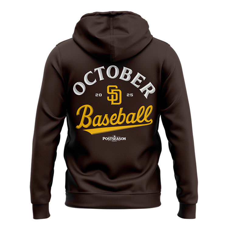 San Diego Padres Brown 2025 Postseason Locker Room Zip Hoodie