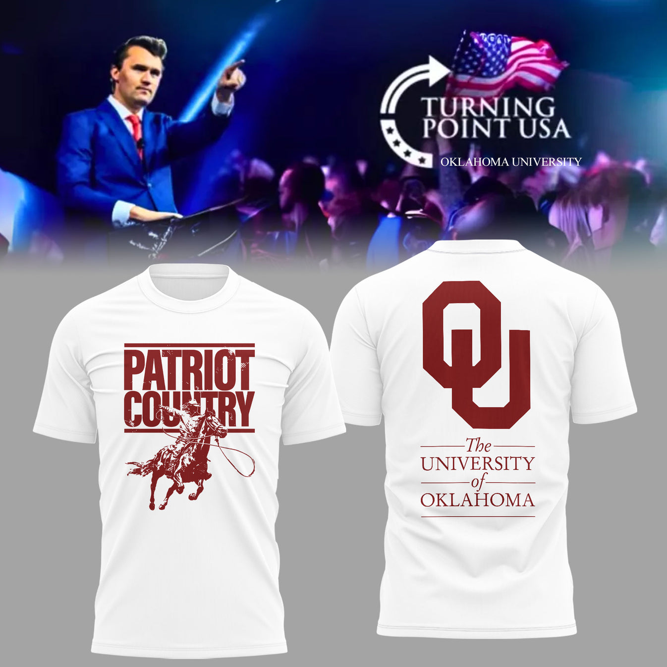 The University Of Oklahoma x Turning Point USA 2025 TShirt