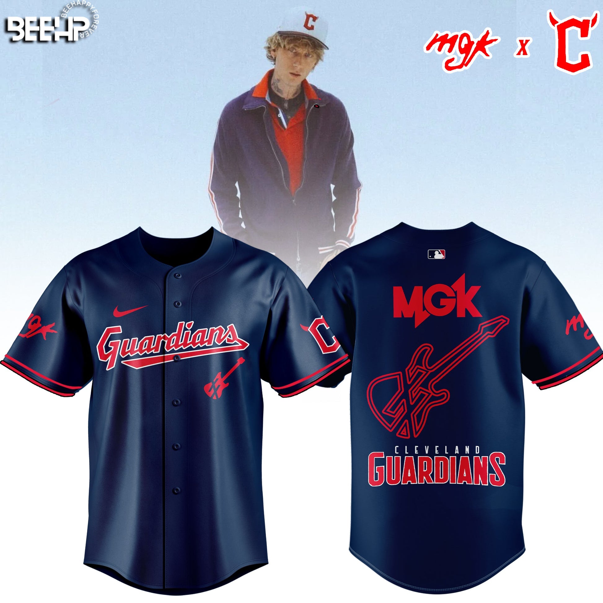 Cleveland Guardians x Mgk 2025 Limited Edition Baseball Jersey
