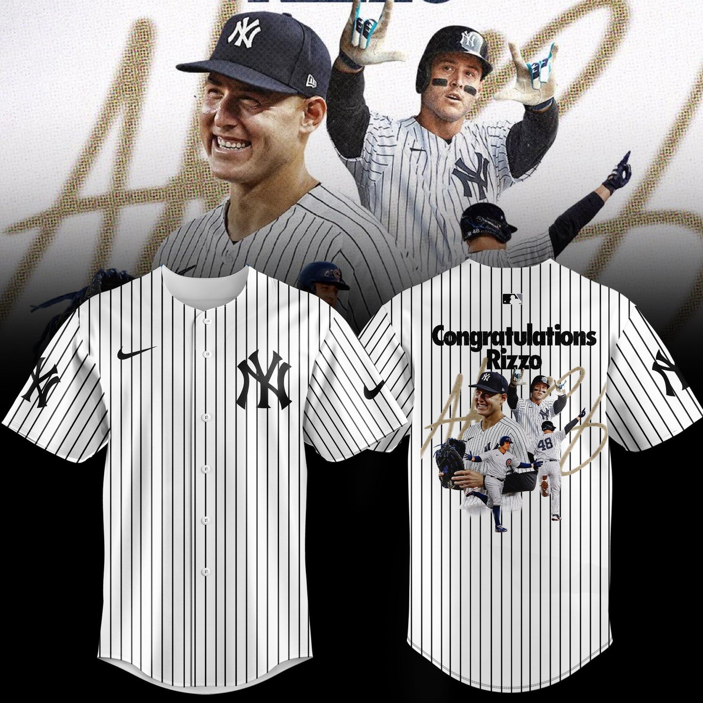 New York Yankees Legend Anthony Rizzo Baseball Jersey