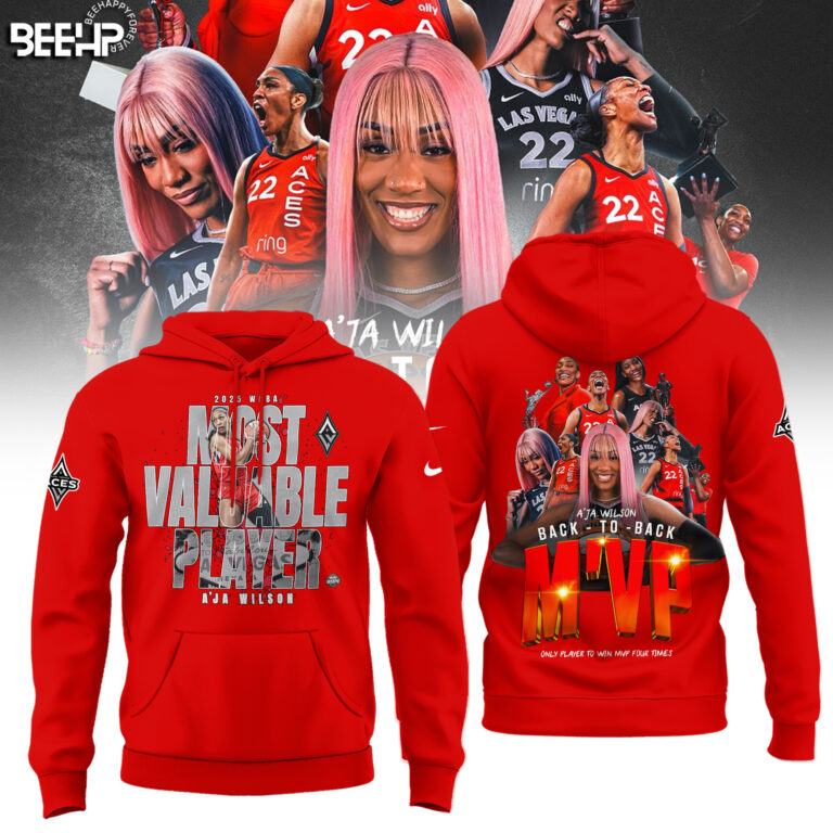 Unisex Las Vegas Aces A’ja Wilson Playa Society Black 2025 WNBA MVP Hoodie