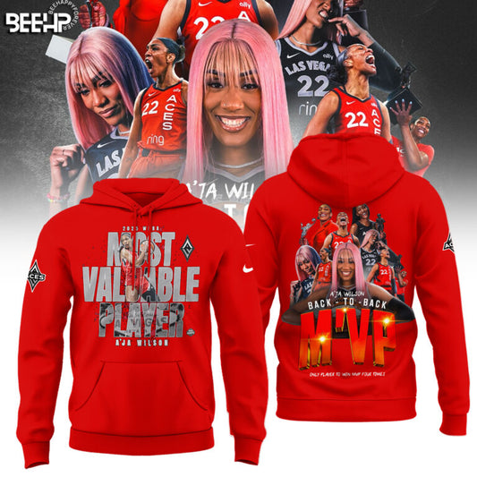 Unisex Las Vegas Aces A’ja Wilson Playa Society Black 2025 WNBA MVP Hoodie