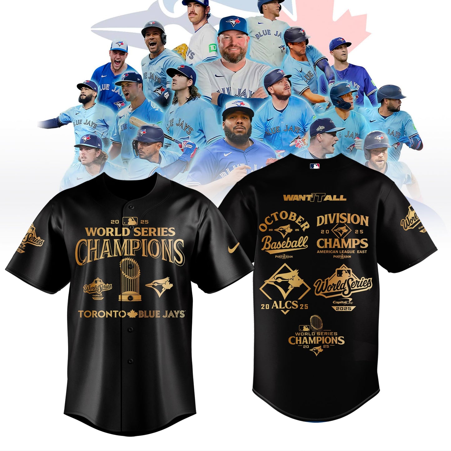 Limited Edition Toronto Blue Jays World Series Champions 2025 Baseball Black Jersey
