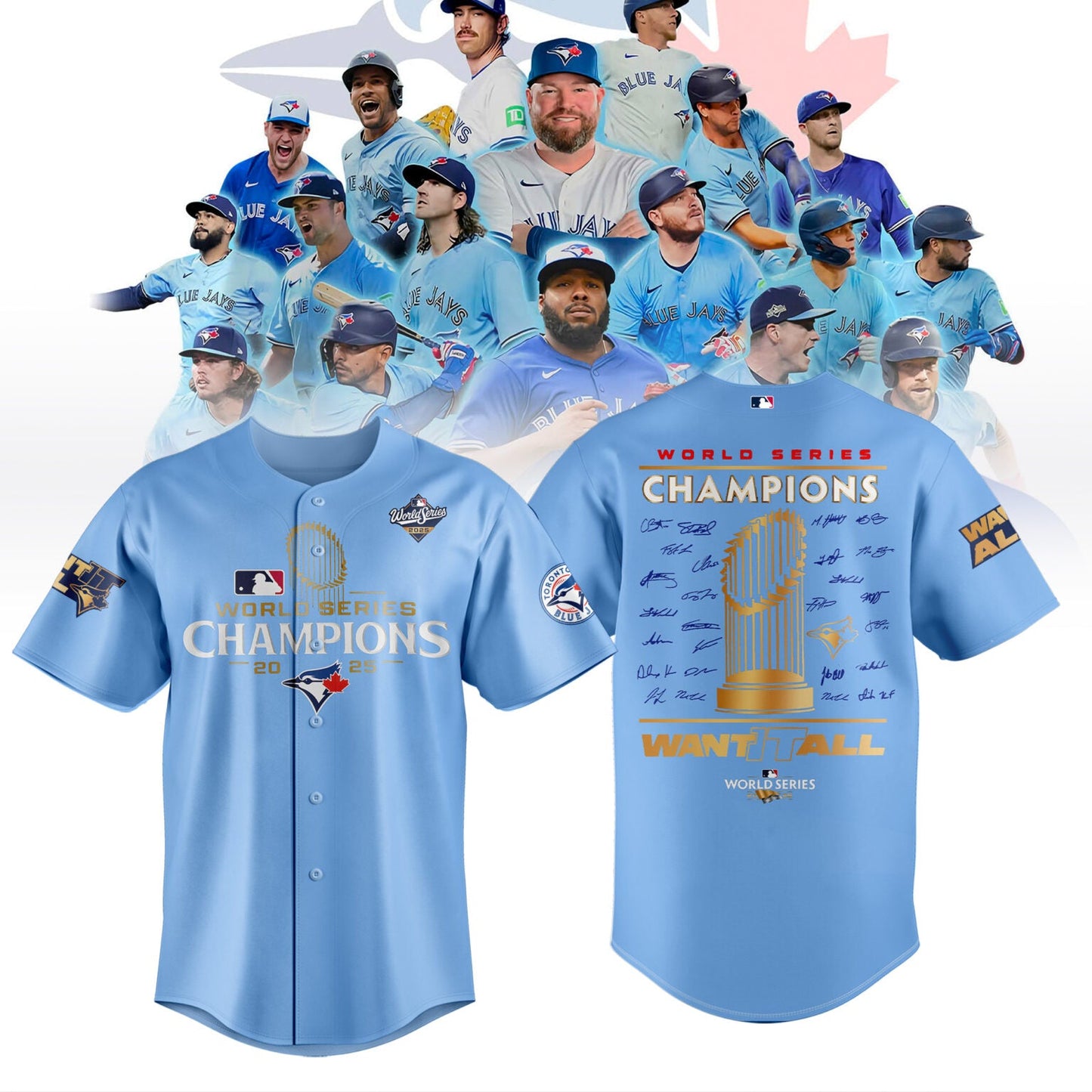 Limited Edition Toronto Blue Jays World Series Champions 2025 Light Blue Baseball Jersey