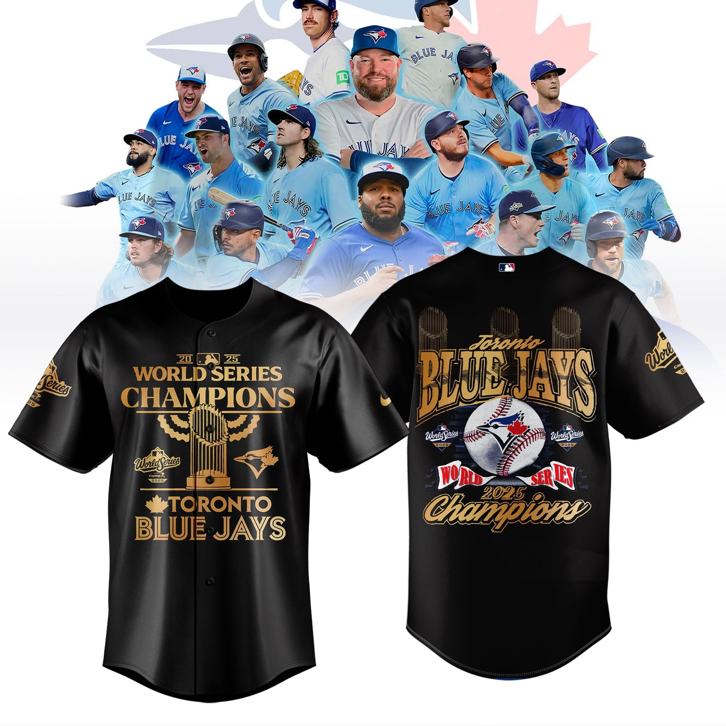 Limited Edition Toronto Blue Jays World Series Champions 2025 Black Jersey Baseabll