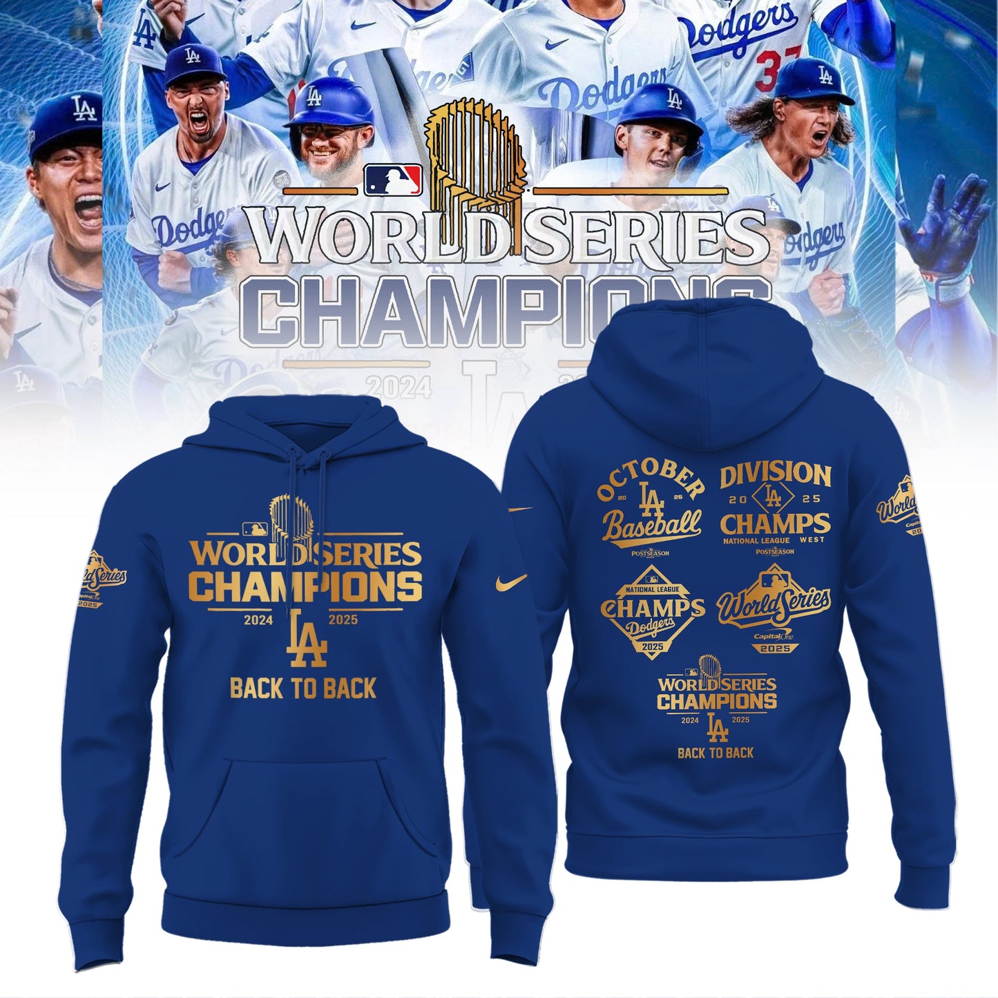 LA Dodgers – 2025 World Series Champions Limited Edition Combo Hoodie