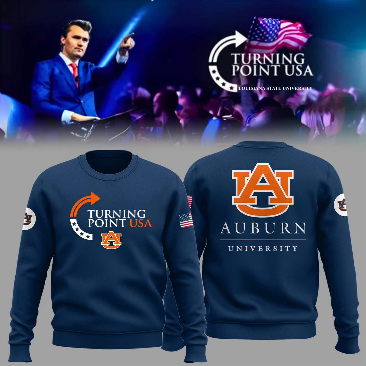 Charlie Kirk Memorial - Auburn University Turning Point USA Sweatshirt - Auburn Turning Point Freedom Shirt