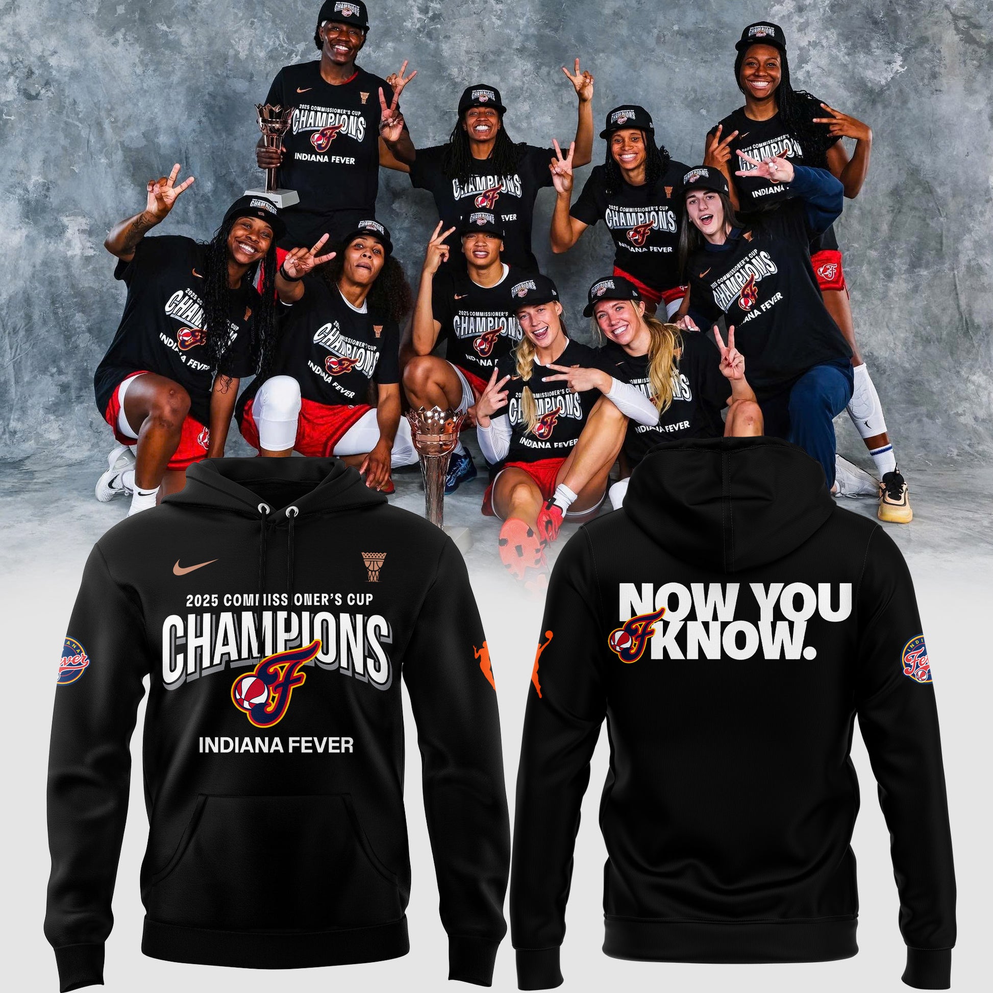 Indiana Fever 2025 WNBA Commissioner's Cup Champions Hoodie