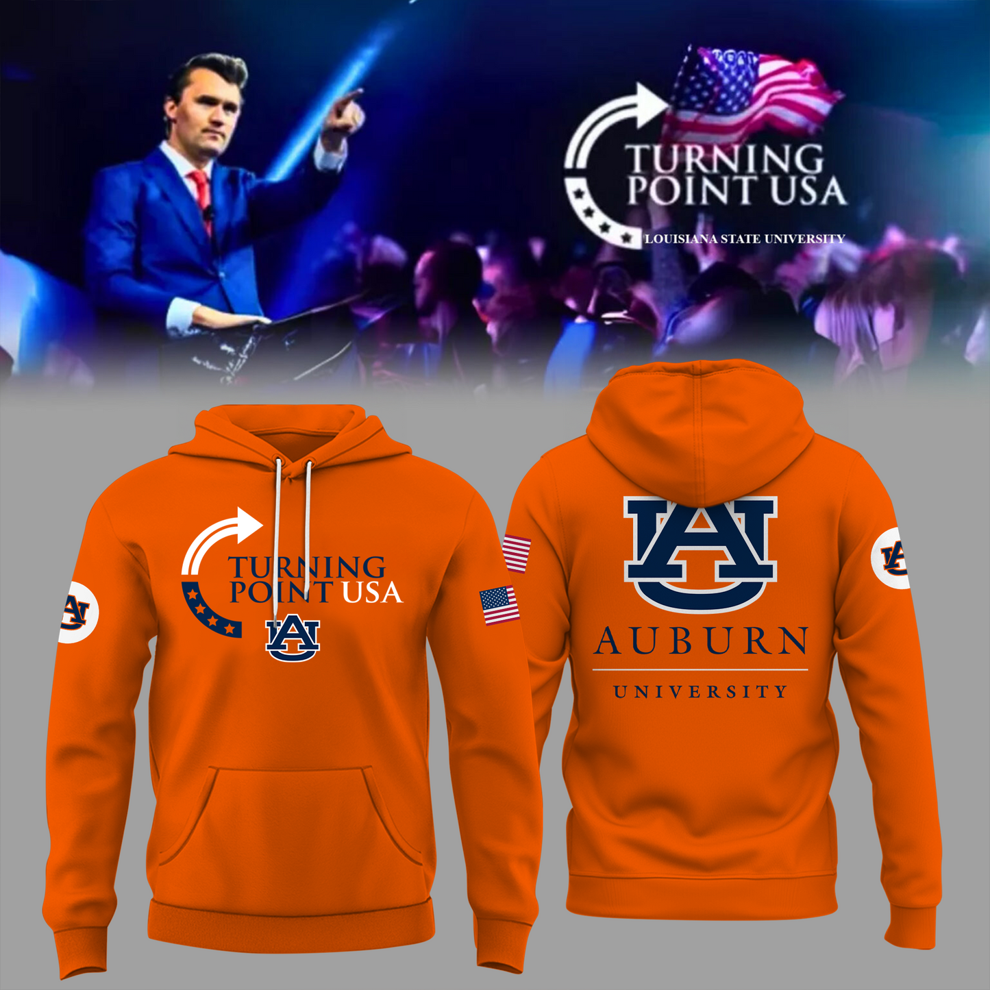 Charlie Kirk Memorial - Auburn University Turning Point USA Hoodie - Auburn Turning Point Freedom Shirt