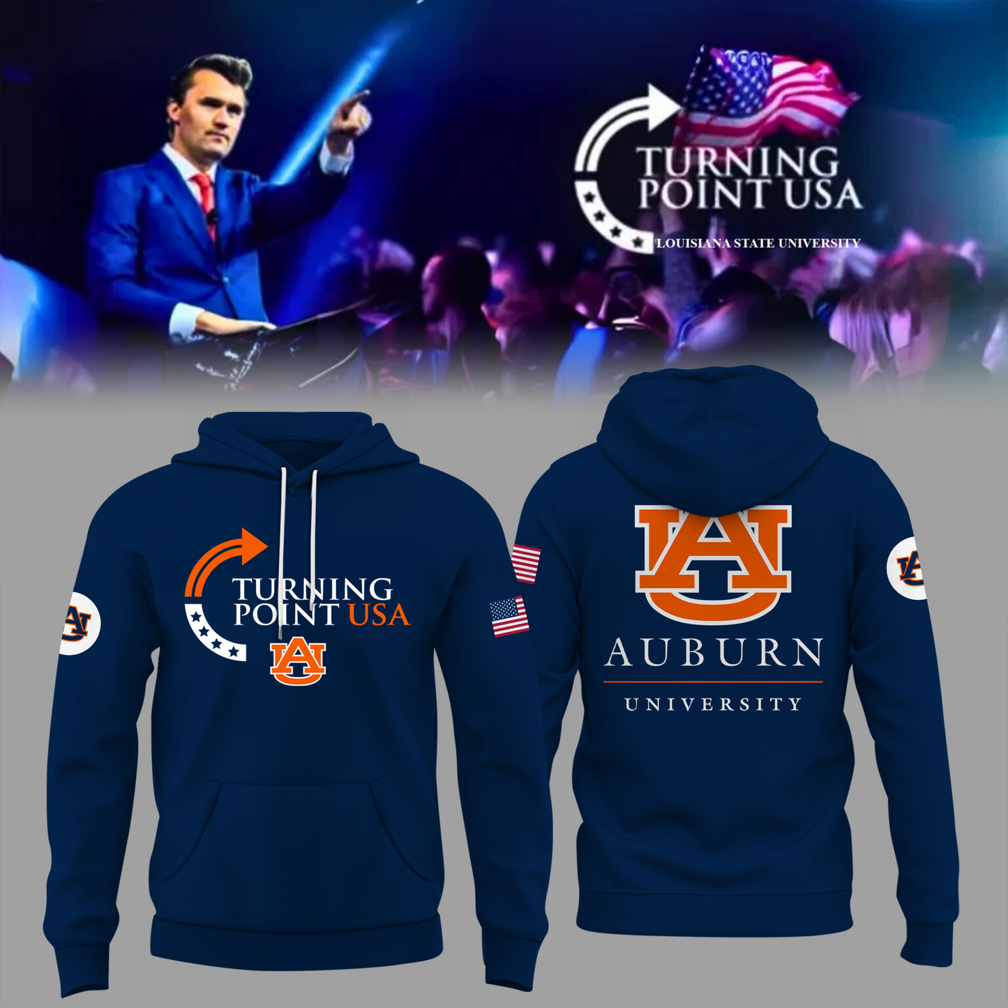 Charlie Kirk Memorial - Auburn University Turning Point USA Hoodie - Auburn Turning Point Freedom Shirt
