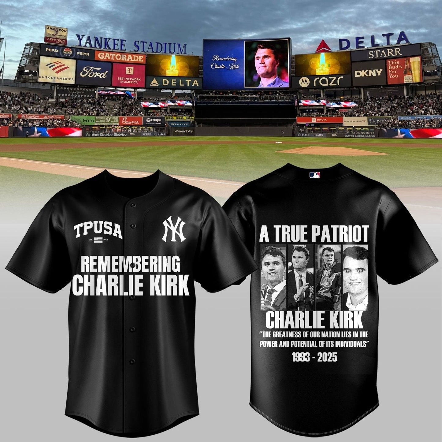 Remembering Charlie Kirk – New York Yankees Baseball Jersey