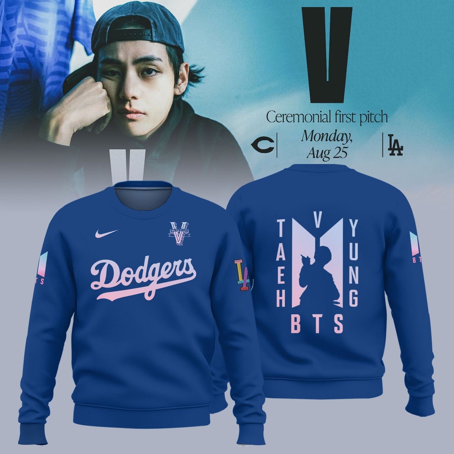 V BTS x Los Angeles Dodgers Sweatshirt