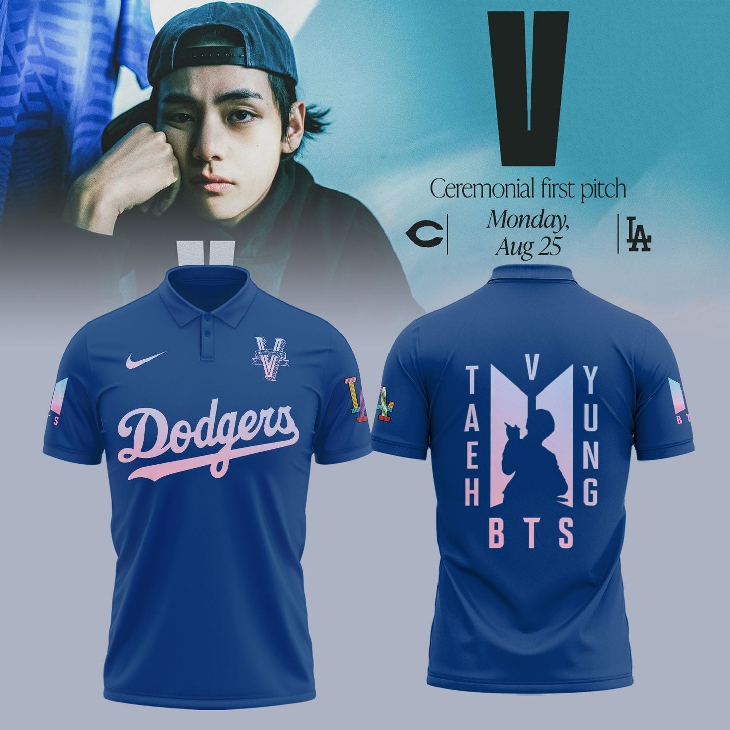 V BTS x Los Angeles Dodgers Polo Special Version