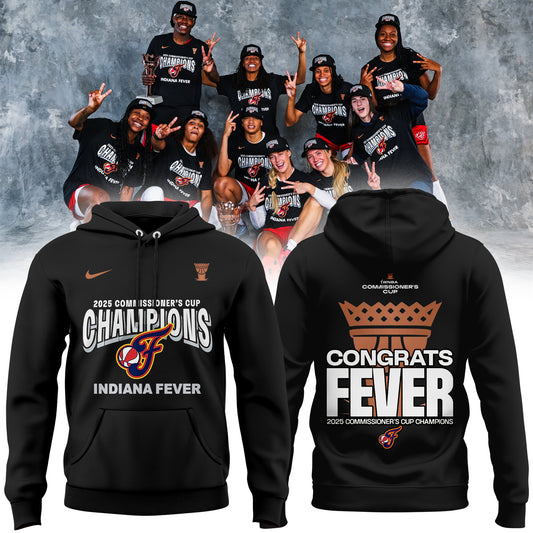 Special 2025 WNBA Commissioner's Cup Champions Indiana Fever Black Hoodie