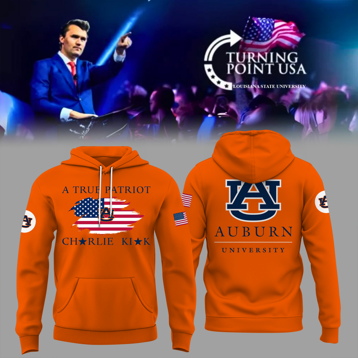 Charlie Kirk Memorial - Auburn University Turning Point USA Hoodie - Auburn Turning Point Freedom Shirt