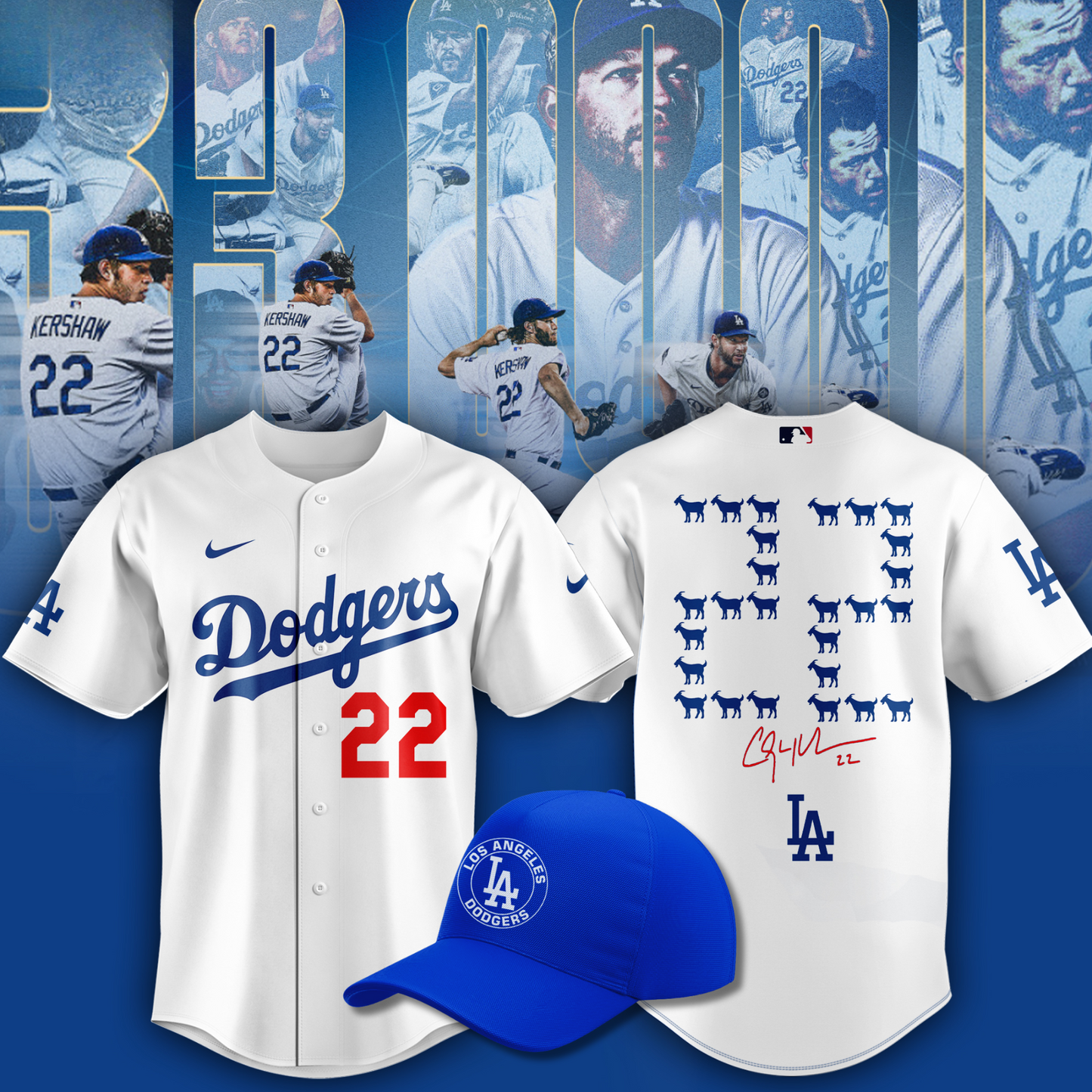 Clayton Kershaw Jersey 3000 Strikeout Club - Los Angeles Dodgers White Baseball Jersey