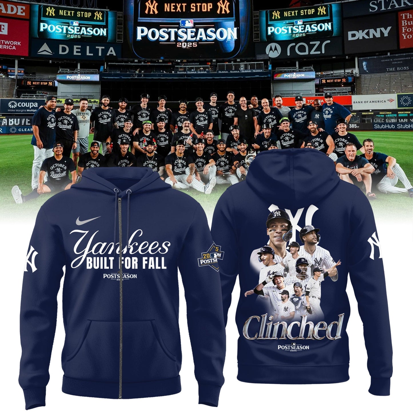 New York Yankees October 2025 Postseason Zip Hoodie