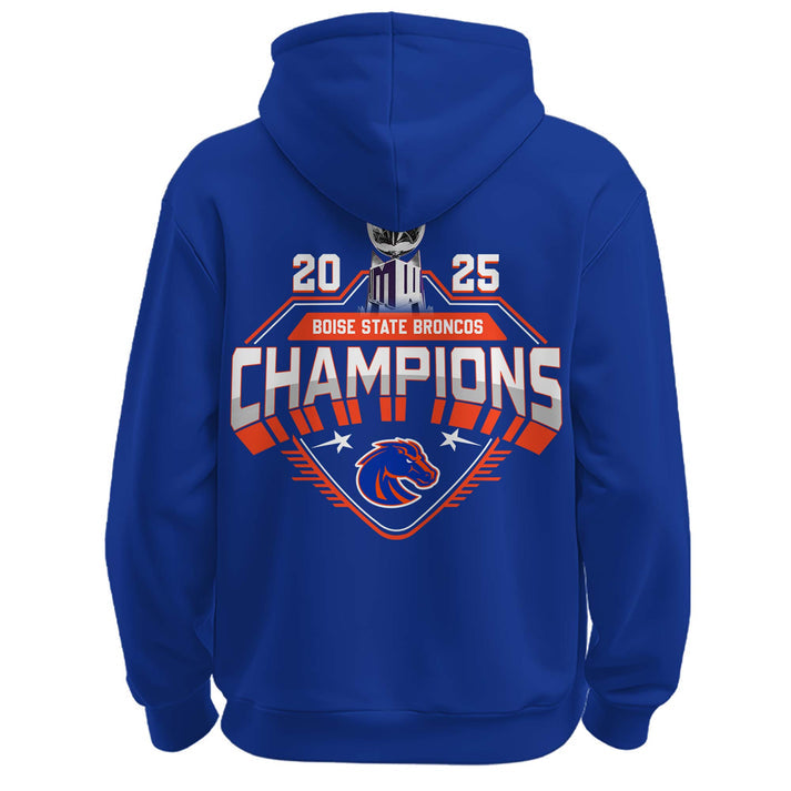 Boise State 2025 Mountain West Championship Blue Hoodie - Boise State Football Champions Hoodie Jogger Cap Combo