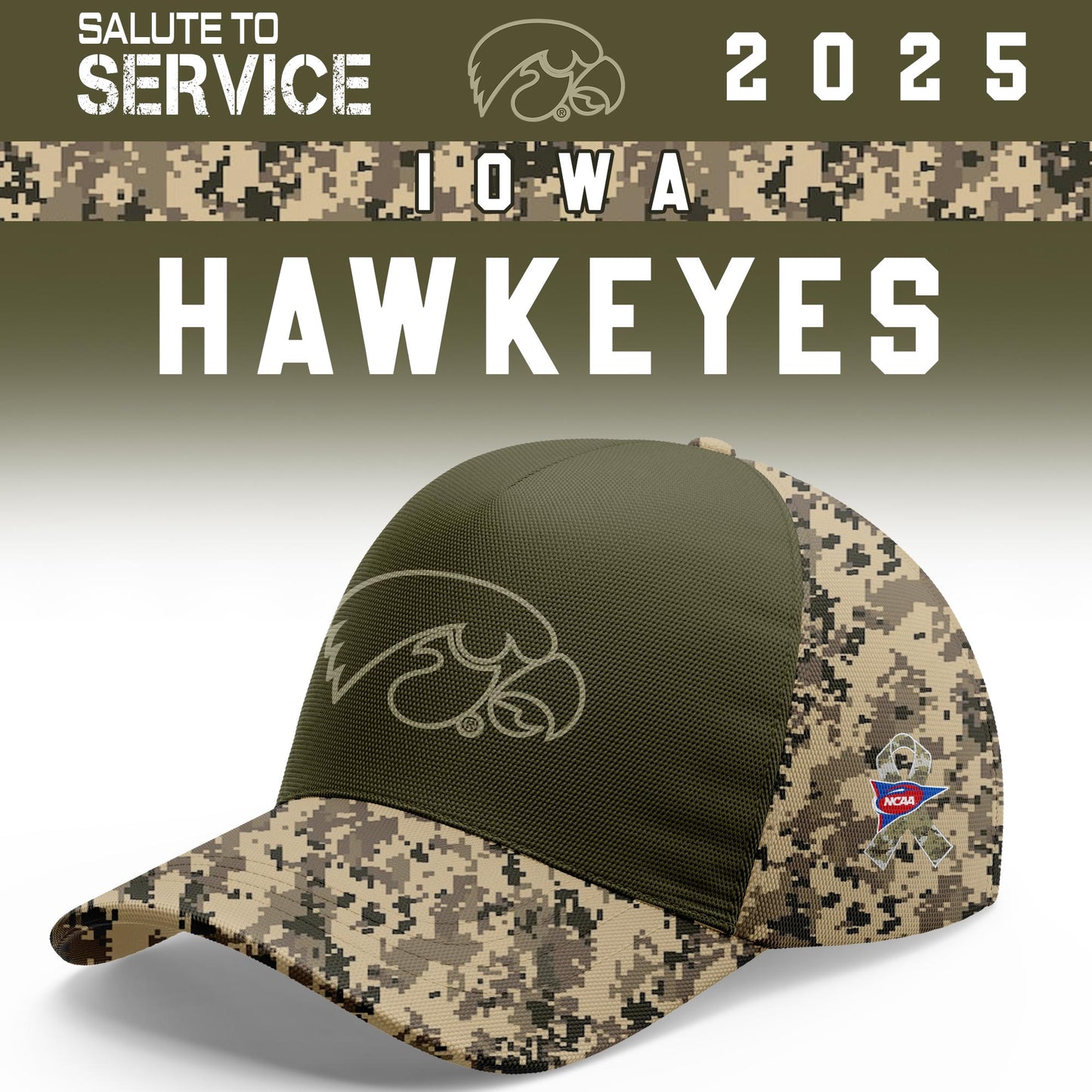 Iowa Hawkeyes Salute To Service Limited Hoodie and Cap 2025 Collection