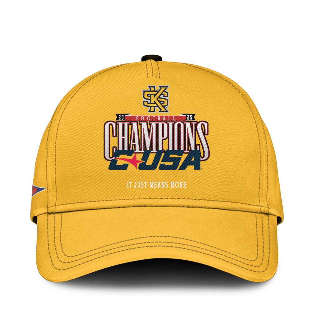 Kennesaw State Football C-USA Championship Yellow T-Shirt - Kennesaw State Football CUSA Champs Merch Design by Tyche Joy