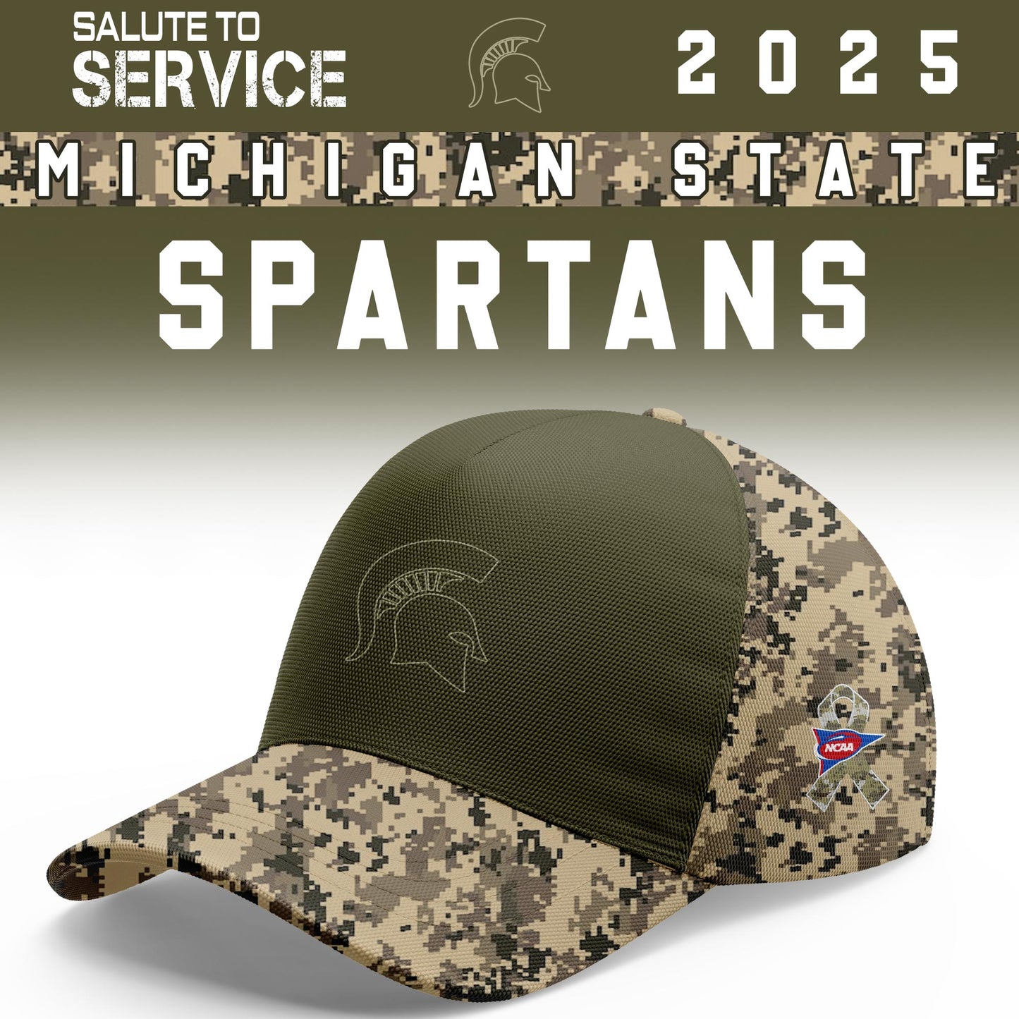 Michigan State Spartans Salute To Service Limited Hoodie and Cap 2025 Collection