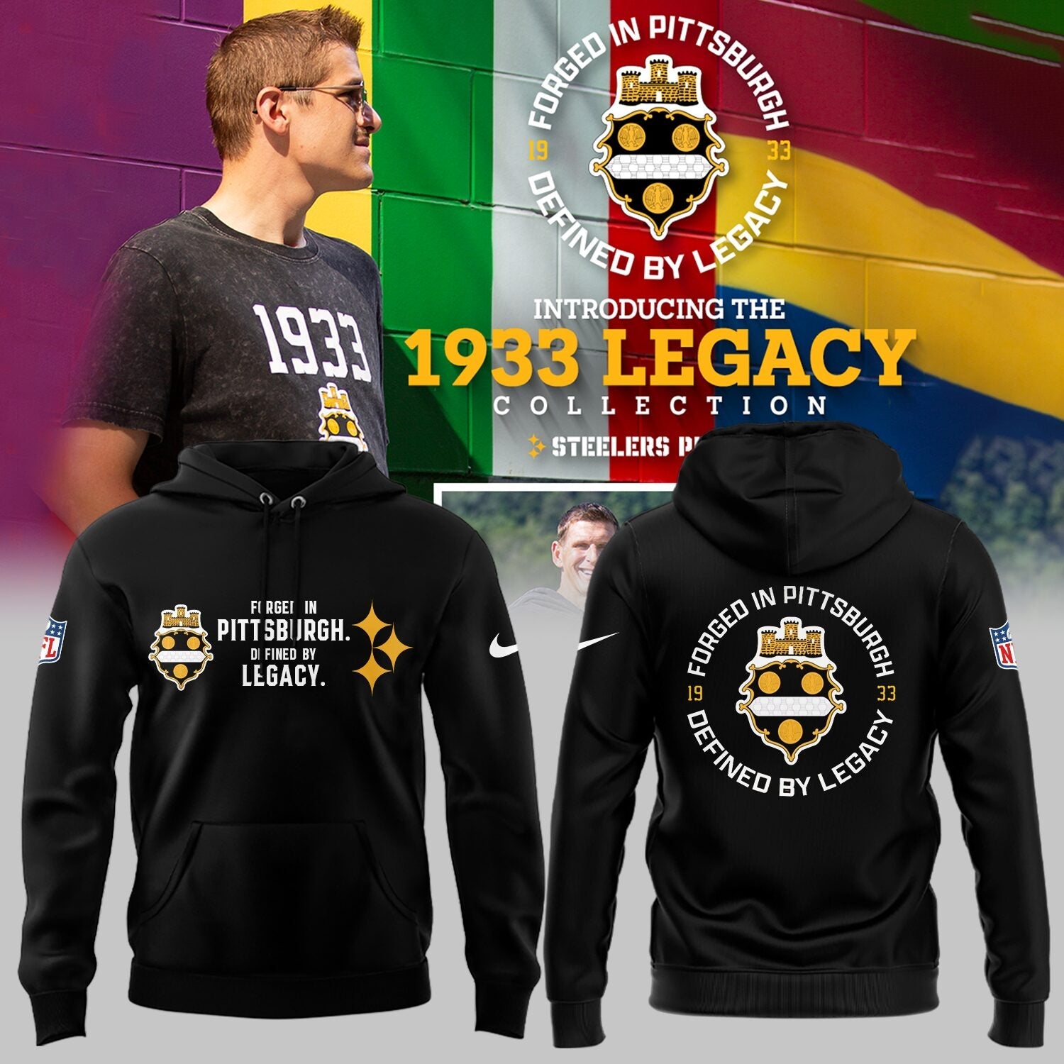 Steeler Nation Shirt - Pittsburgh Steelers The 1933 Legacy Collection Hoodie