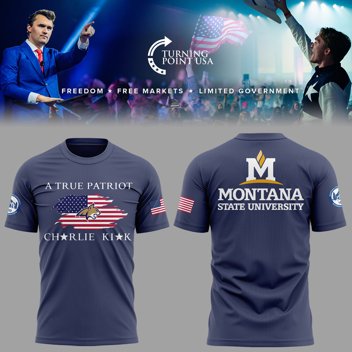 University Of Montana State x Turning Point USA 2025 TShirt