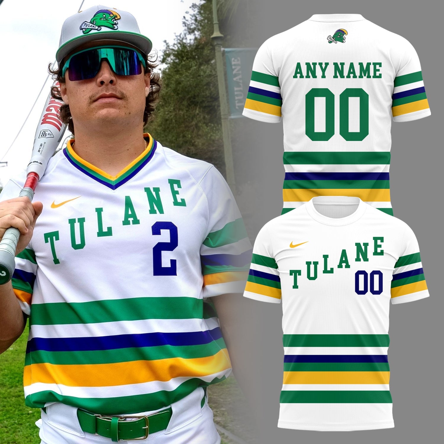Tulane Baseball 2025 Limited Edition "Mardi Gras 2025" Custom T-Shirt-PU25021605
