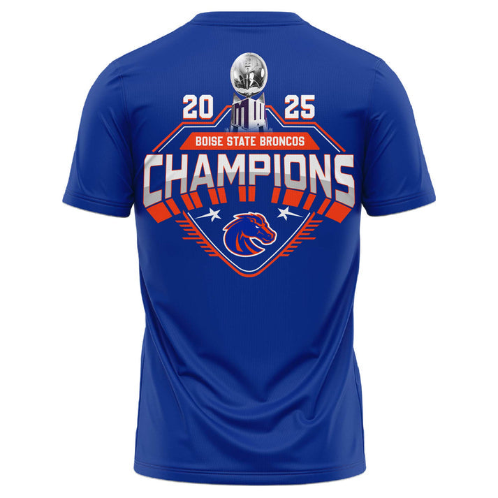 Boise State 2025 Mountain West Championship Blue T-Shirt - Boise State Football Champions T-Shirt Jogger Cap Combo
