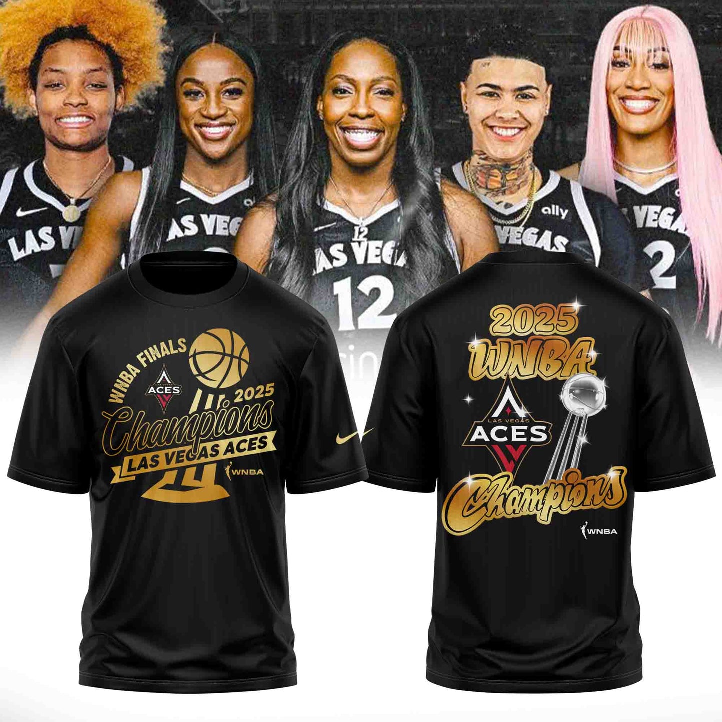 Las Vegas Aces 2025 WNBA Champions Limited Edition combo T-Shirt