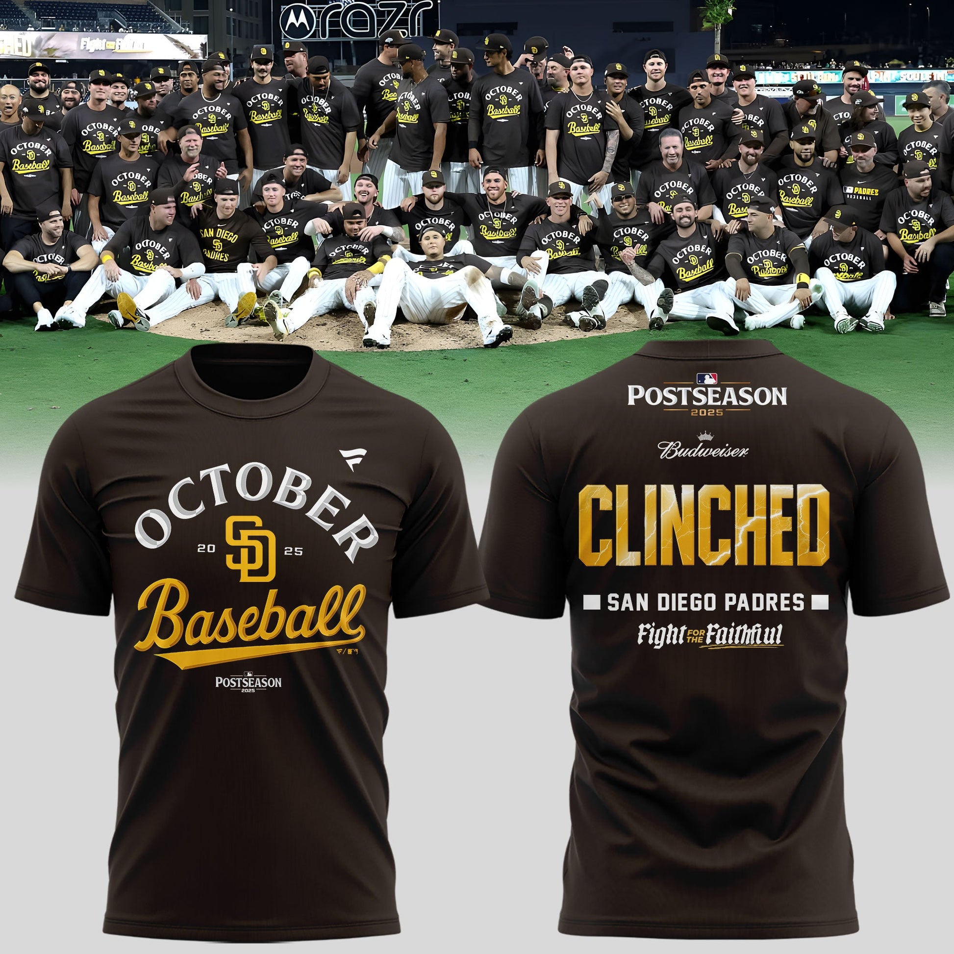 San Diego Padres Fight For The Faithful Postseason October Baseball T-Shirt For Fans