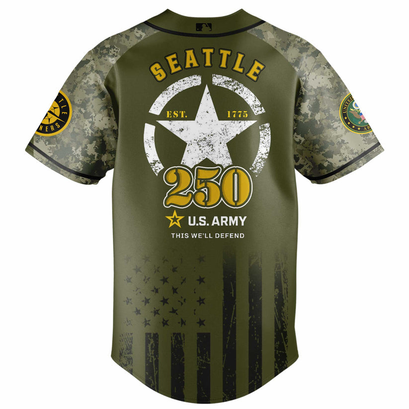Seattle Mariners x 250 U.S. ARMY Baseball Jersey - Salute to Service