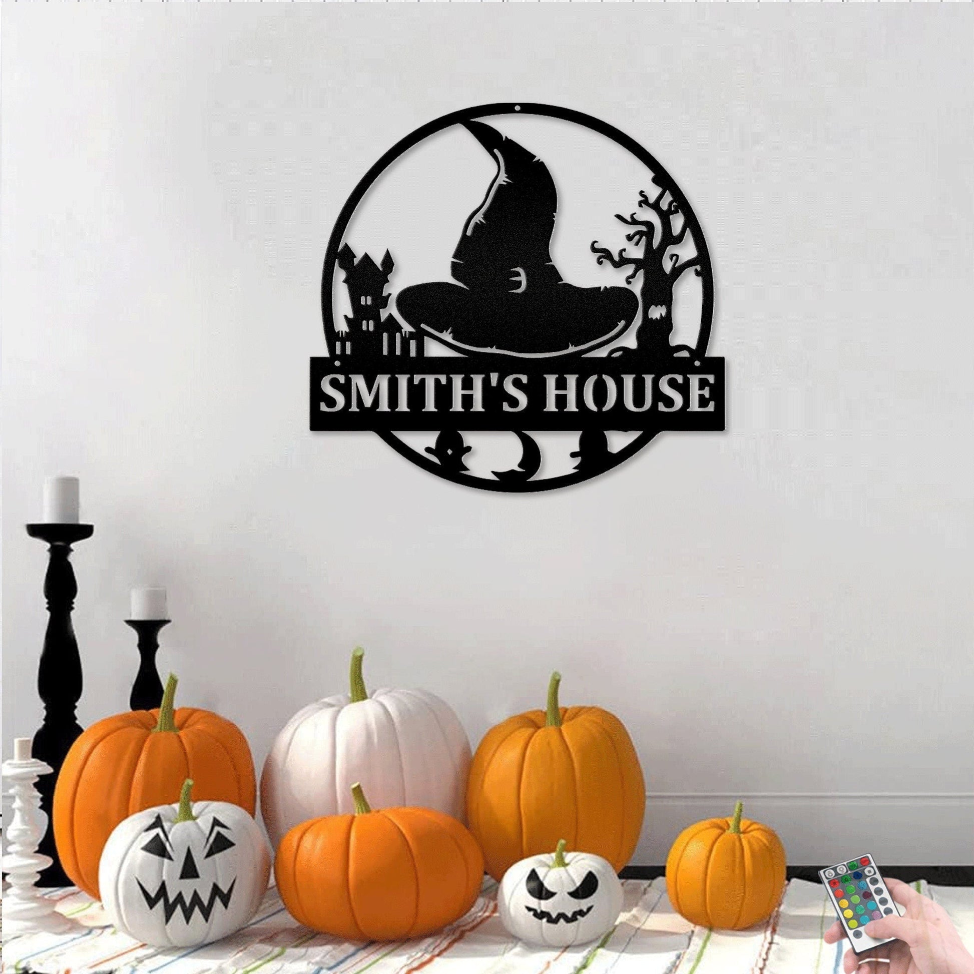 The Hat Of Witch Customized Metal Wall Art for Anniversary, Halloween Decorations Outdoor, Halloween Decorations Outdoor, Halloween Gift.1