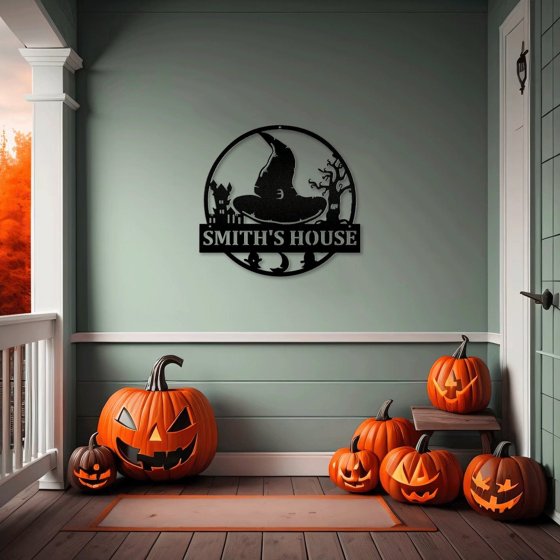 The Hat Of Witch Customized Metal Wall Art for Anniversary, Halloween Decorations Outdoor, Halloween Decorations Outdoor, Halloween Gift.1