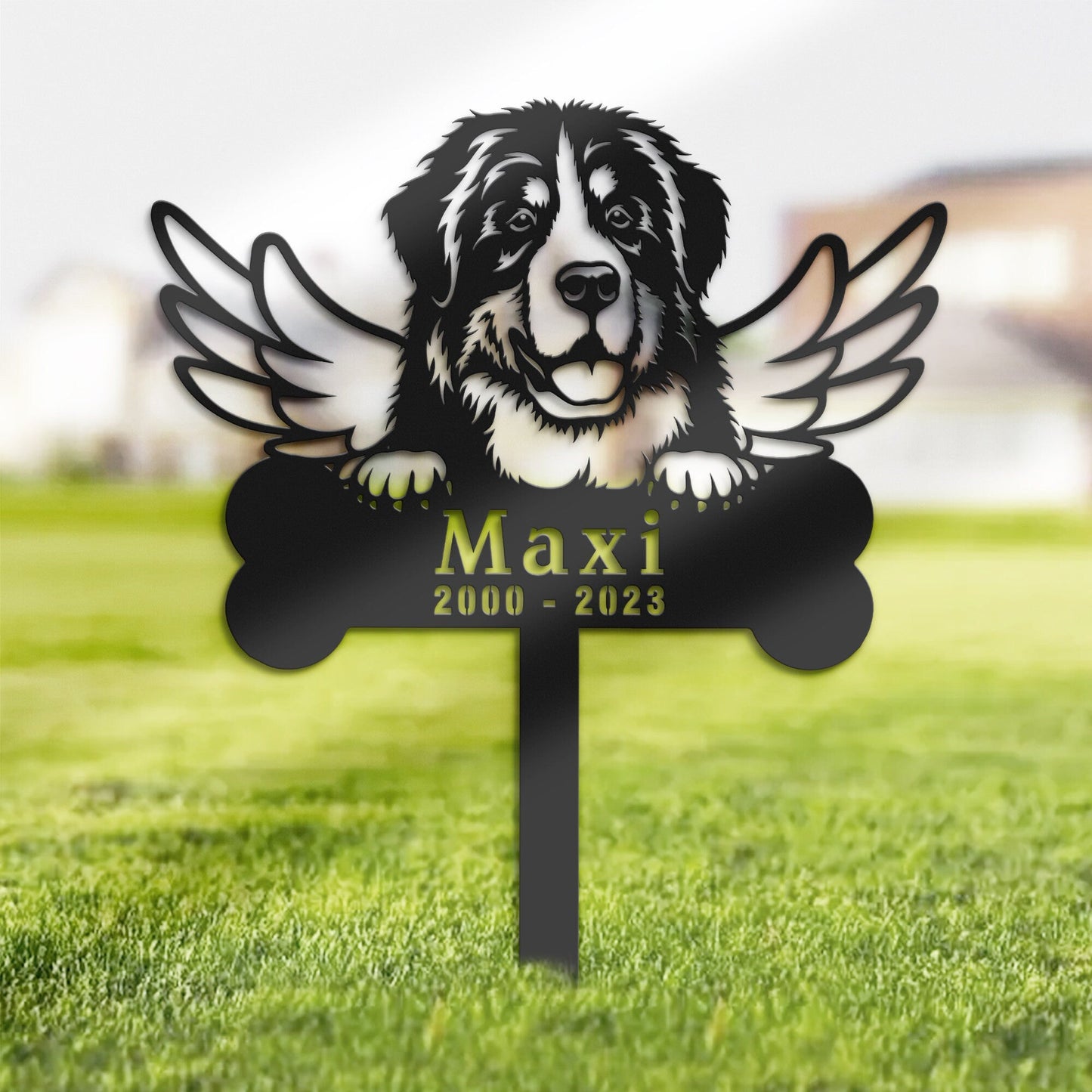 Personalized Berne cattle Dog Memorial Stake, Metal Stake, Sympathy Sign, Pet Grave Marker, Remembrance Stake