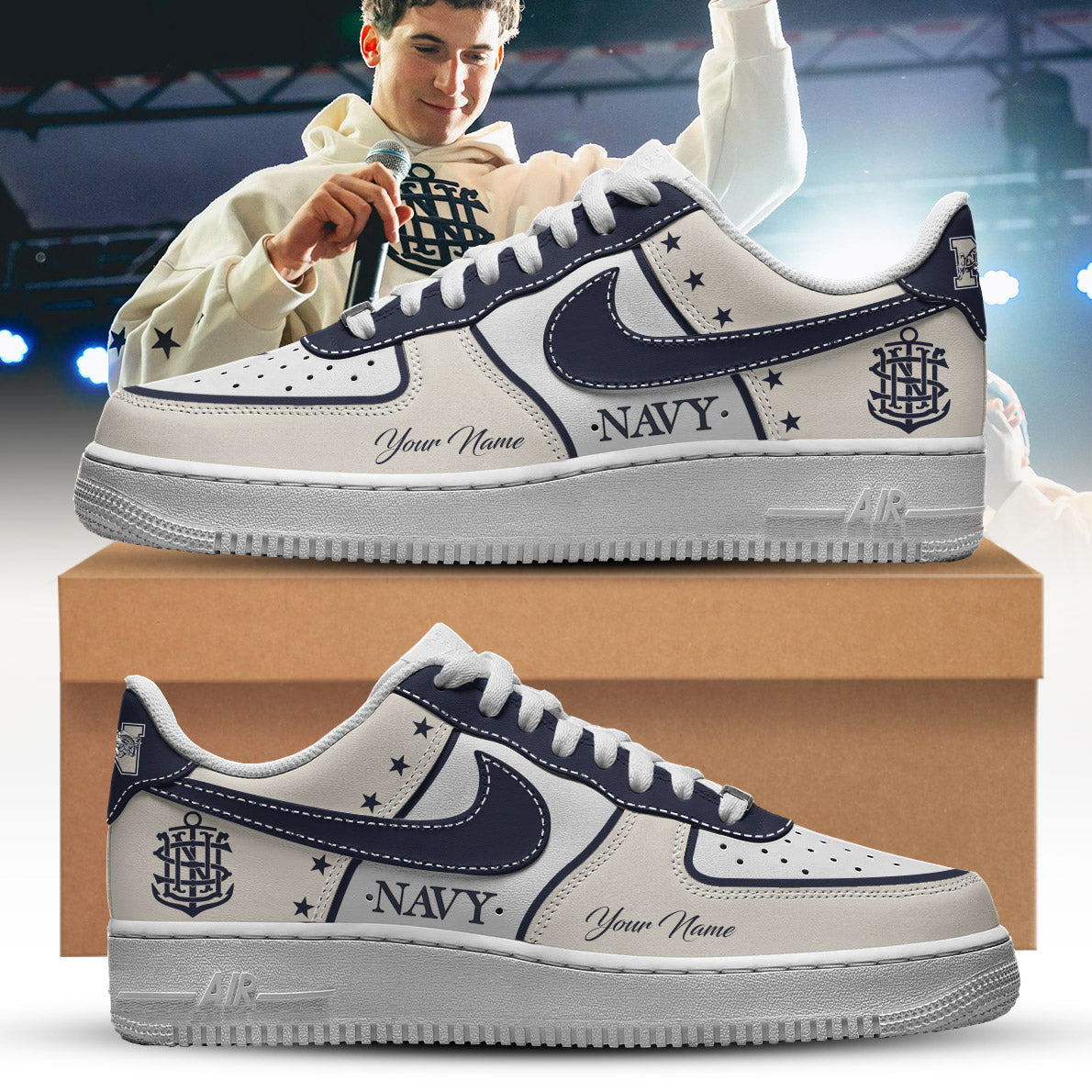 Navy Midshipmen Special Edition 2025 Limited Edition AF1 Low Top Sneakers