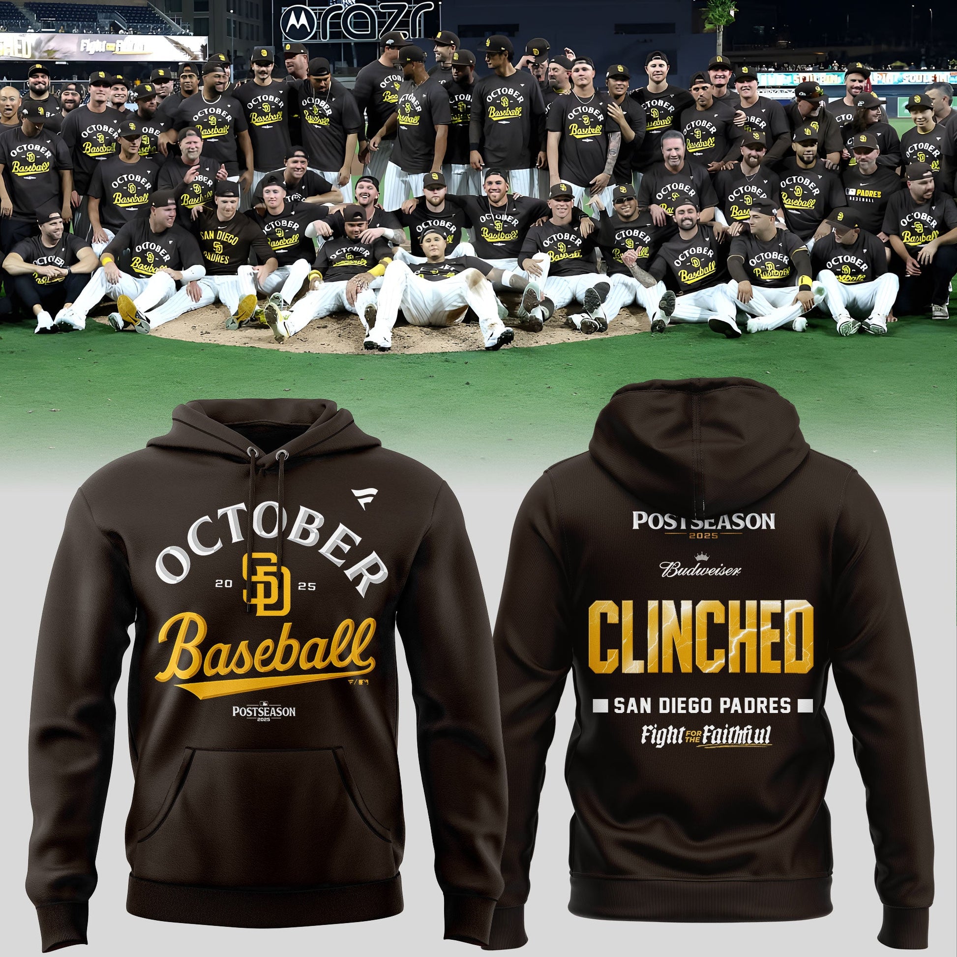 San Diego Padres Fight For The Faithful Postseason October Baseball Hoodie For Fans