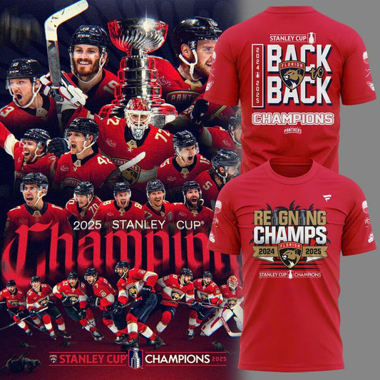 Special Edition T-Shirt Florida Panthers Back-To-Back Stanley Cup Champions 2025