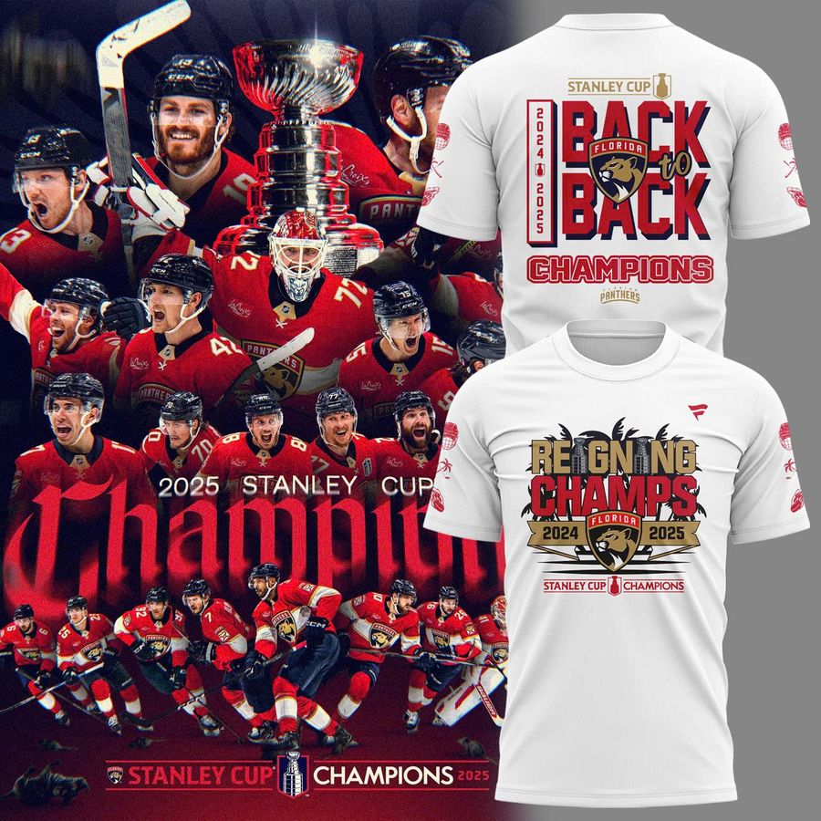 Special Edition T-Shirt Florida Panthers Back-To-Back Stanley Cup Champions 2025