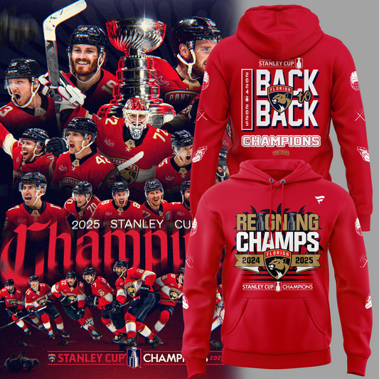 Florida Panthers Back To Back Champions Stanley Cup 2025 Hoodie