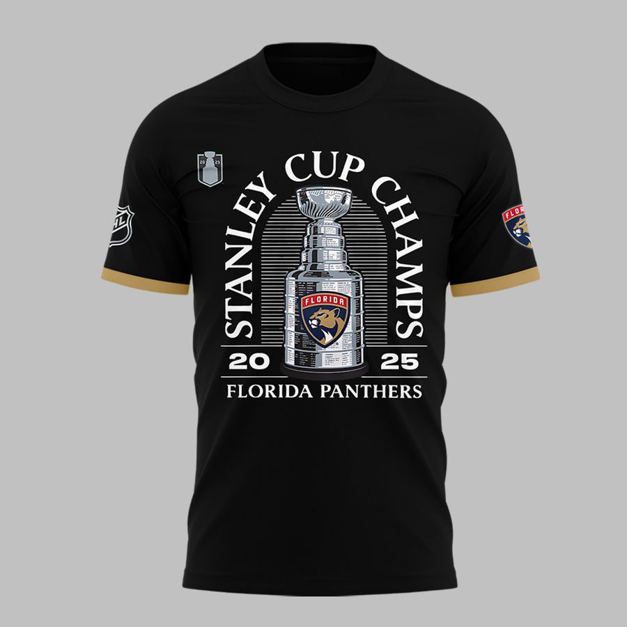 Special Edition Florida Panthers Back-To-Back Stanley Cup Champions T-Shirt 2025
