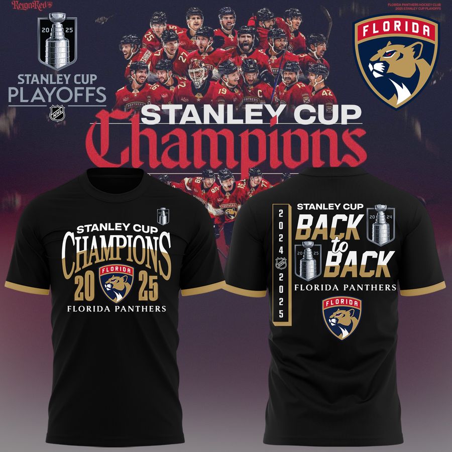 Special Edition Florida Panthers Back-To-Back Stanley Cup Champions T-Shirt