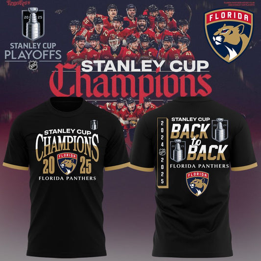 Special Edition Florida Panthers Back-To-Back Stanley Cup Champions T-Shirt