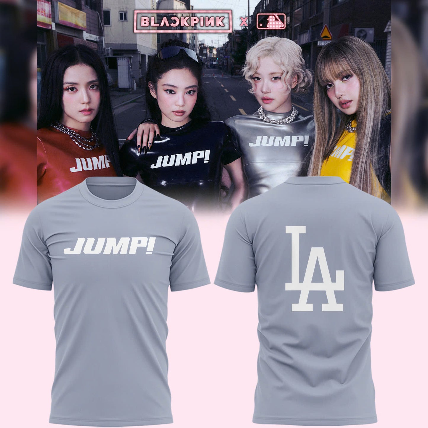 Rose' Jump! T-Shirt - LA Dodgers x Blackpink T-Shirt