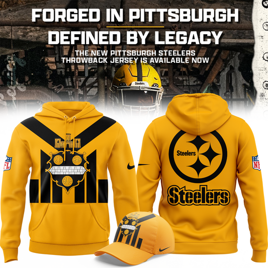 Steeler Nation Shirt - Men's Pittsburgh Steelers Gold Alternate 1933 Throwback Game Hoodie