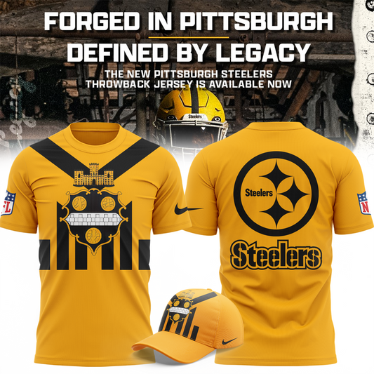 Steeler Nation Shirt - Pittsburgh Steelers Gold Alternate 1933 Throwback Game T-shirt