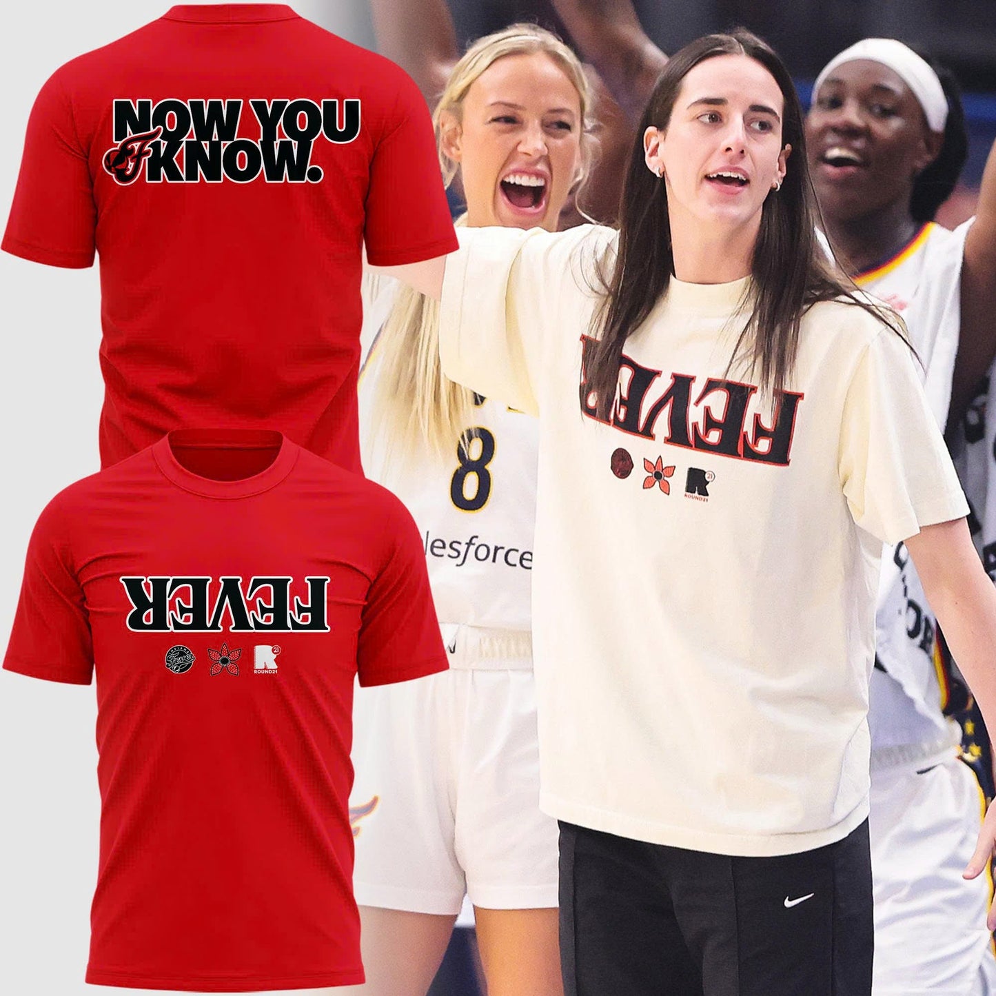 Exclusive Indiana Fever Stranger Things T-Shirt Red