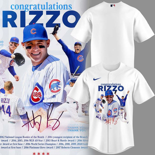 Chicago Cubs Legend Anthony Rizzo Baseball Jersey Thank You Rizz